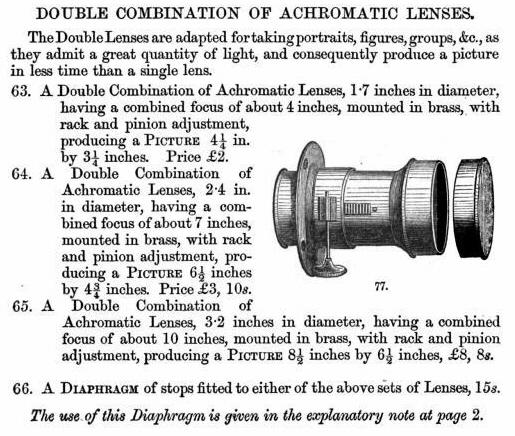 1854 J.J. Griffin's Catalogue of Photographic Apparatus (UK)